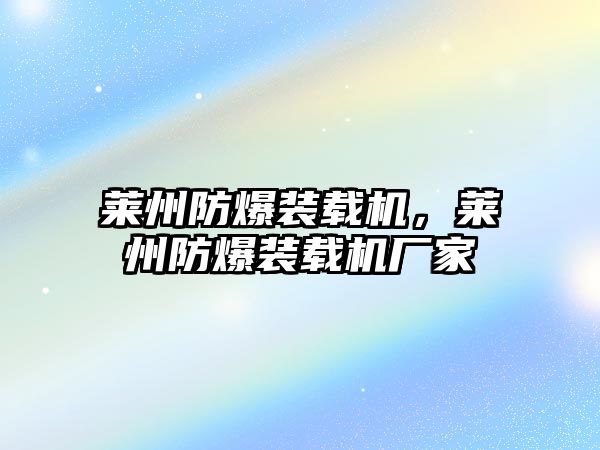 萊州防爆裝載機(jī)，萊州防爆裝載機(jī)廠家