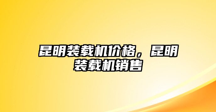 昆明裝載機(jī)價(jià)格，昆明裝載機(jī)銷(xiāo)售