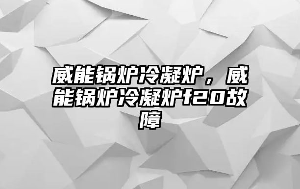 威能鍋爐冷凝爐，威能鍋爐冷凝爐f20故障