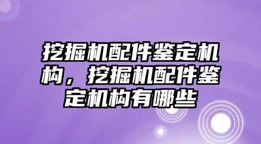 挖掘機配件鑒定機構，挖掘機配件鑒定機構有哪些