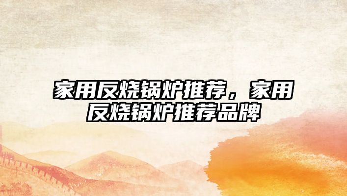 家用反燒鍋爐推薦，家用反燒鍋爐推薦品牌