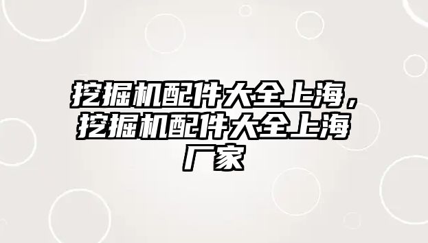 挖掘機(jī)配件大全上海，挖掘機(jī)配件大全上海廠家