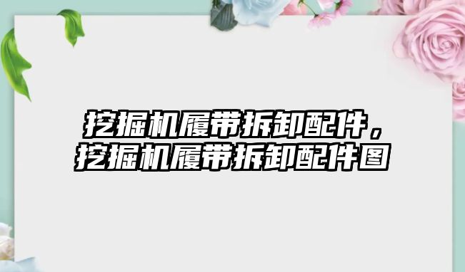 挖掘機履帶拆卸配件，挖掘機履帶拆卸配件圖