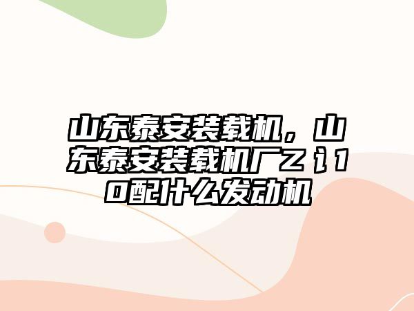 山東泰安裝載機，山東泰安裝載機廠Z讠10配什么發(fā)動機