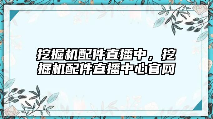 挖掘機(jī)配件直播中，挖掘機(jī)配件直播中心官網(wǎng)