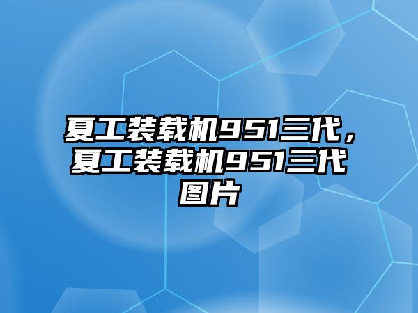 夏工裝載機(jī)951三代，夏工裝載機(jī)951三代圖片