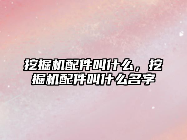 挖掘機配件叫什么，挖掘機配件叫什么名字