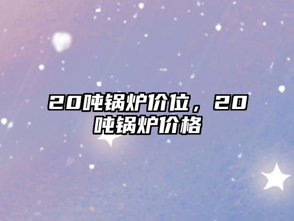 20噸鍋爐價位，20噸鍋爐價格