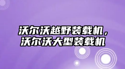 沃爾沃越野裝載機，沃爾沃大型裝載機