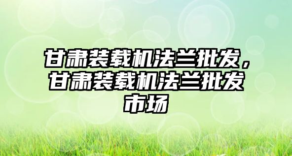 甘肅裝載機法蘭批發(fā)，甘肅裝載機法蘭批發(fā)市場