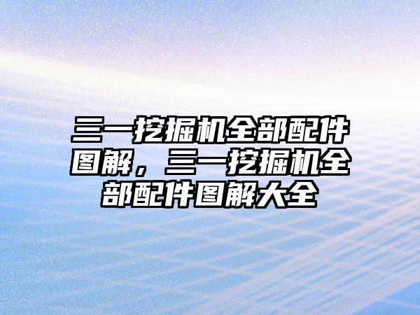 三一挖掘機(jī)全部配件圖解，三一挖掘機(jī)全部配件圖解大全