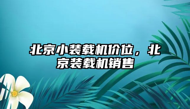 北京小裝載機價位，北京裝載機銷售