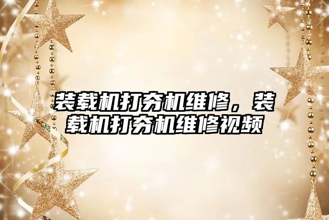 裝載機打夯機維修，裝載機打夯機維修視頻