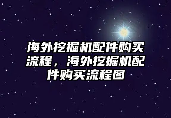 海外挖掘機配件購買流程，海外挖掘機配件購買流程圖