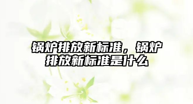 鍋爐排放新標(biāo)準(zhǔn)，鍋爐排放新標(biāo)準(zhǔn)是什么