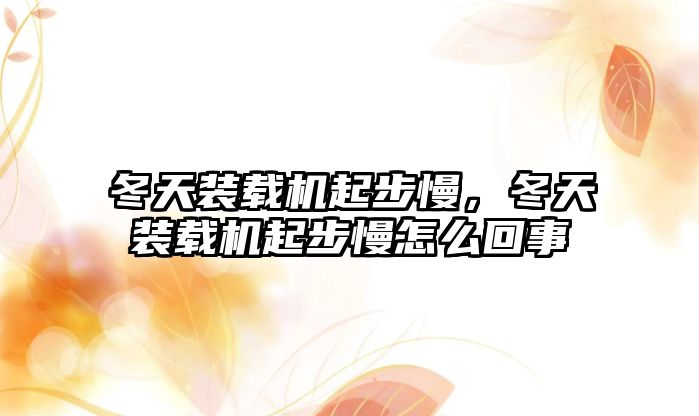 冬天裝載機起步慢，冬天裝載機起步慢怎么回事