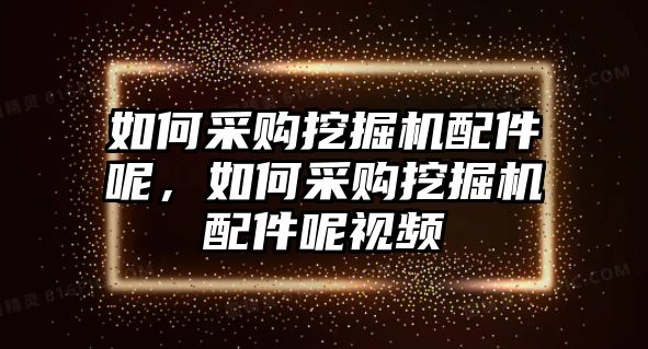 如何采購挖掘機配件呢，如何采購挖掘機配件呢視頻