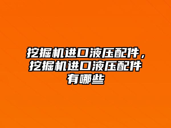 挖掘機進口液壓配件，挖掘機進口液壓配件有哪些