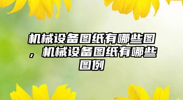 機械設(shè)備圖紙有哪些圖，機械設(shè)備圖紙有哪些圖例