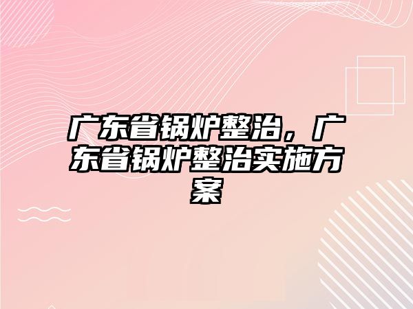 廣東省鍋爐整治，廣東省鍋爐整治實(shí)施方案