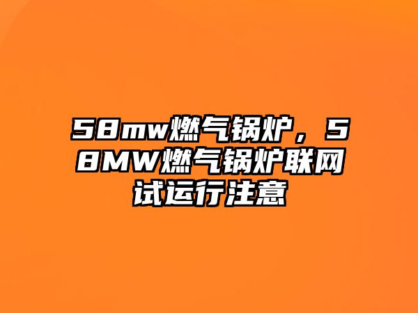 58mw燃?xì)忮仩t，58MW燃?xì)忮仩t聯(lián)網(wǎng)試運(yùn)行注意