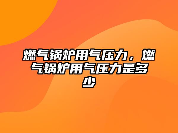 燃?xì)忮仩t用氣壓力，燃?xì)忮仩t用氣壓力是多少