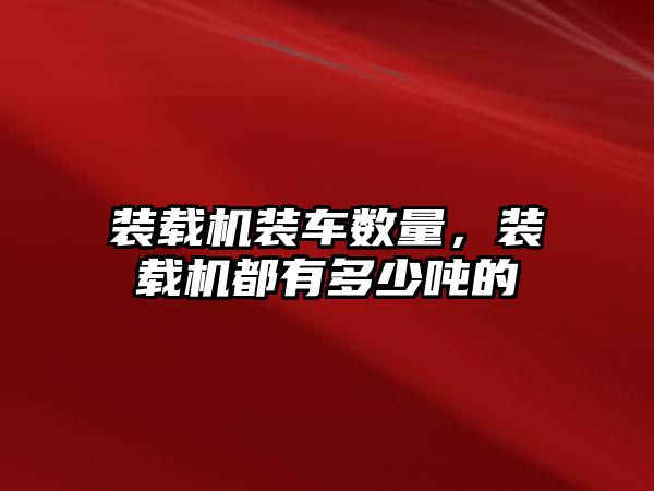 裝載機裝車數(shù)量，裝載機都有多少噸的