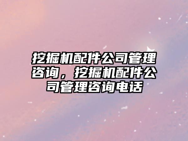 挖掘機配件公司管理咨詢，挖掘機配件公司管理咨詢電話