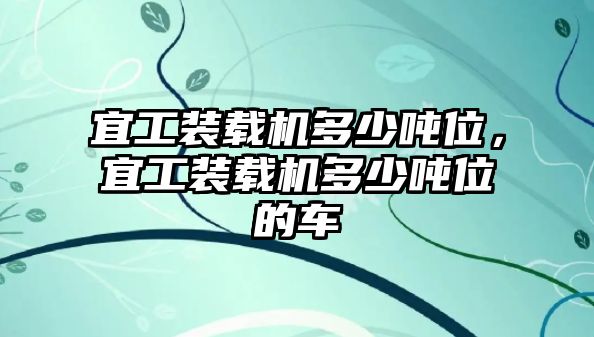 宜工裝載機(jī)多少噸位，宜工裝載機(jī)多少噸位的車