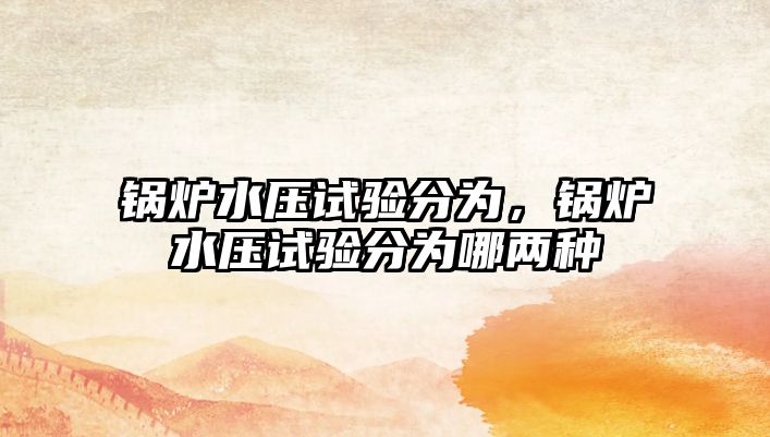 鍋爐水壓試驗分為，鍋爐水壓試驗分為哪兩種