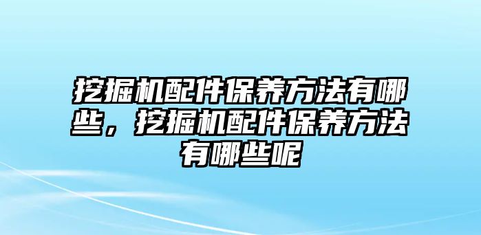 挖掘機配件保養(yǎng)方法有哪些，挖掘機配件保養(yǎng)方法有哪些呢