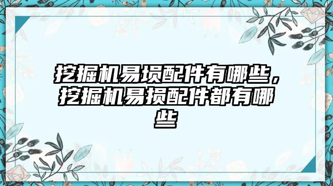 挖掘機(jī)易塤配件有哪些，挖掘機(jī)易損配件都有哪些