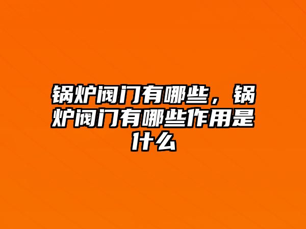 鍋爐閥門有哪些，鍋爐閥門有哪些作用是什么