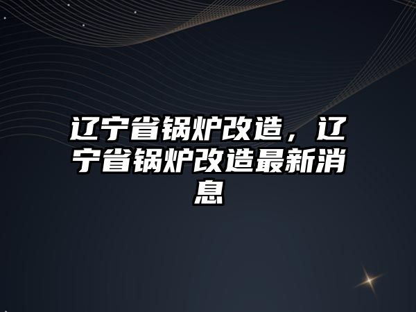 遼寧省鍋爐改造，遼寧省鍋爐改造最新消息