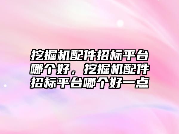 挖掘機配件招標(biāo)平臺哪個好，挖掘機配件招標(biāo)平臺哪個好一點