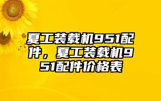 夏工裝載機(jī)951配件，夏工裝載機(jī)951配件價格表