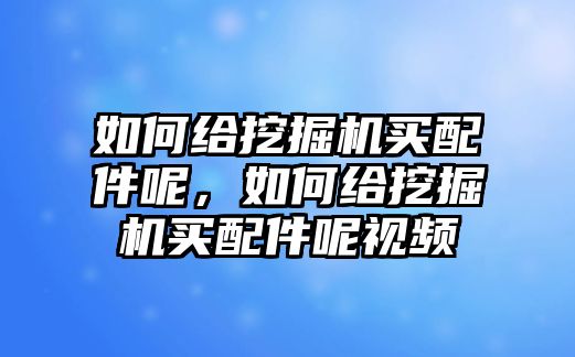 如何給挖掘機(jī)買配件呢，如何給挖掘機(jī)買配件呢視頻