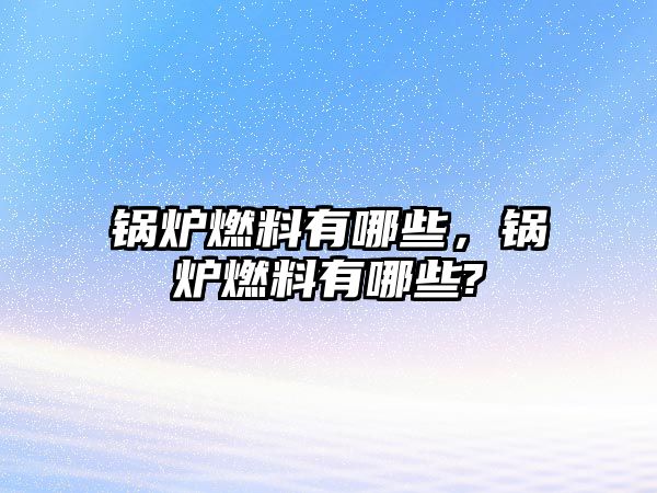 鍋爐燃料有哪些，鍋爐燃料有哪些?