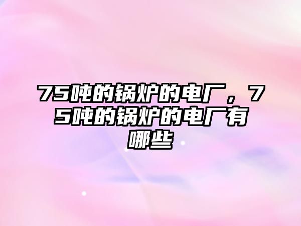 75噸的鍋爐的電廠，75噸的鍋爐的電廠有哪些