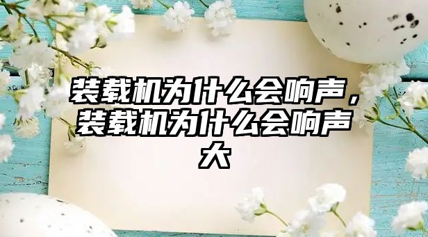 裝載機為什么會響聲，裝載機為什么會響聲大