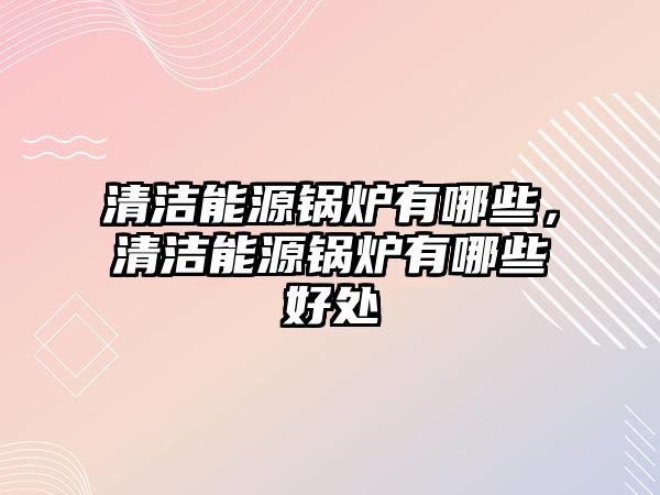 清潔能源鍋爐有哪些，清潔能源鍋爐有哪些好處