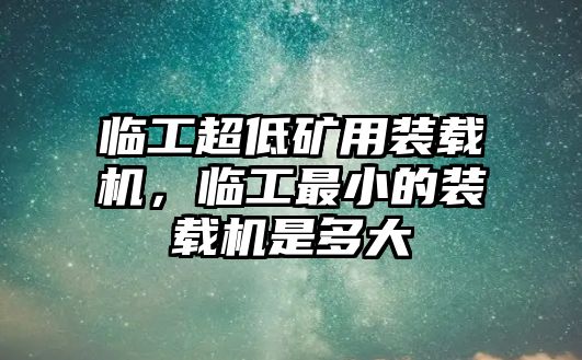 臨工超低礦用裝載機(jī)，臨工最小的裝載機(jī)是多大