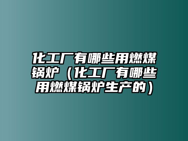 化工廠有哪些用燃煤鍋爐（化工廠有哪些用燃煤鍋爐生產(chǎn)的）