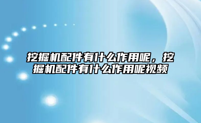 挖掘機配件有什么作用呢，挖掘機配件有什么作用呢視頻