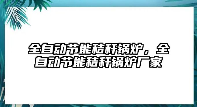 全自動節(jié)能秸稈鍋爐，全自動節(jié)能秸稈鍋爐廠家