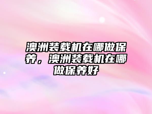 澳洲裝載機在哪做保養(yǎng)，澳洲裝載機在哪做保養(yǎng)好