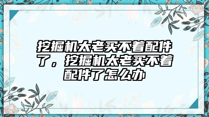 挖掘機太老買不著配件了，挖掘機太老買不著配件了怎么辦