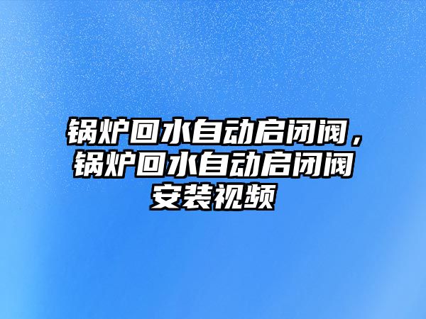 鍋爐回水自動啟閉閥，鍋爐回水自動啟閉閥安裝視頻