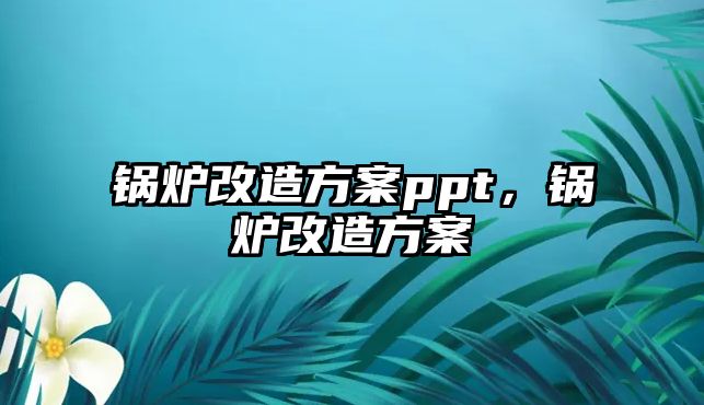 鍋爐改造方案ppt，鍋爐改造方案