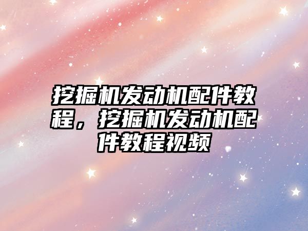 挖掘機發(fā)動機配件教程，挖掘機發(fā)動機配件教程視頻